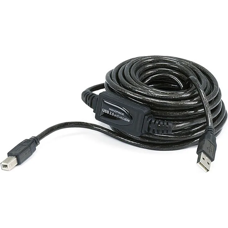 Monoprice USB-A auf USB-B 2.0 Kabel, Active 28/24AWG, Schwarz schwarz 33 Feet