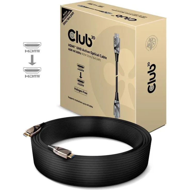 Club 3D CAC-1391 HDMI 2.0 Hybrid aktives optisches Kabel Schwarz