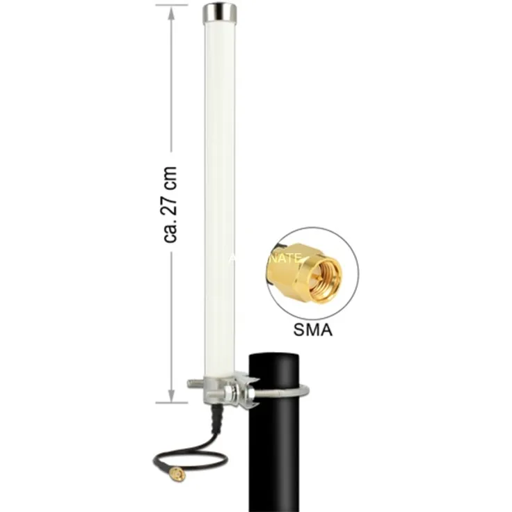 DELOCK LTE Antenne SMA 2,5-6 dBi omnidirektional starr Mastmontage Weiss Outdoor