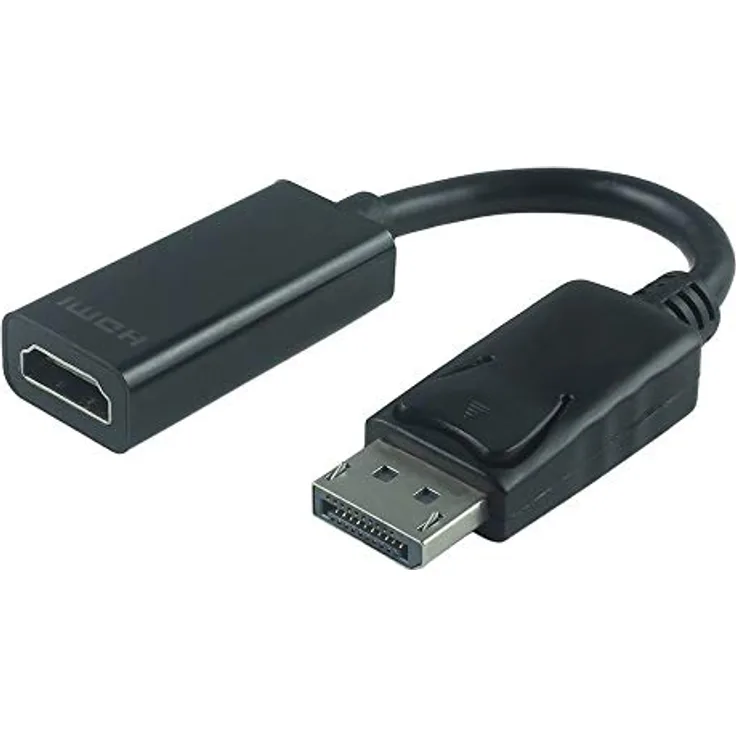 PremiumCord Displayport auf HDMI Adapter, Video 4K 30Hz UHD 2160p, Full HD 1080p 60Hz, 3D, DisplayPort Stecker auf HDMI Buchse, Länge: 20cm, schwarz