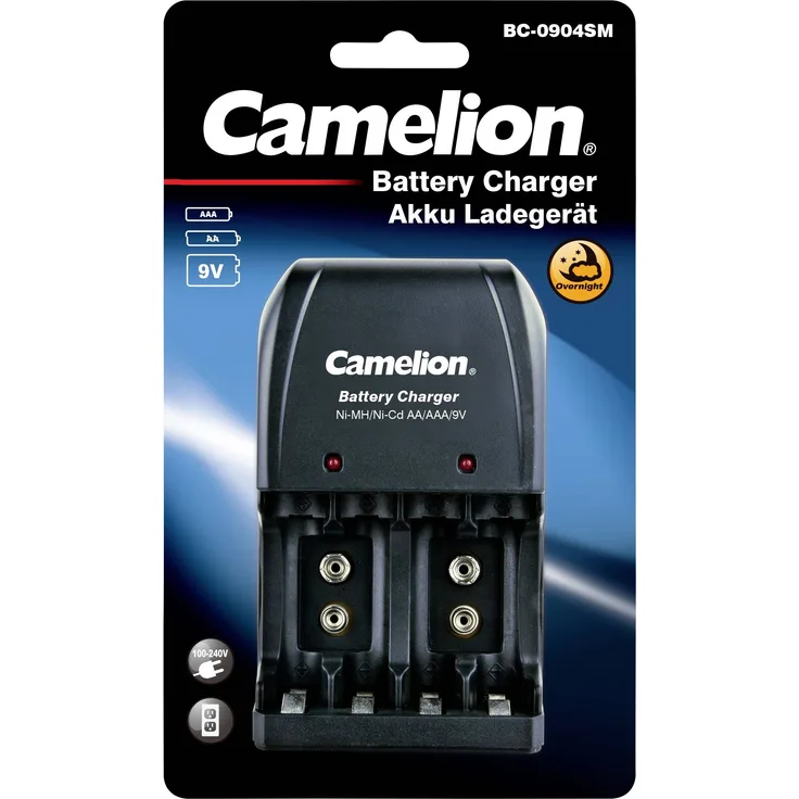 Camelion BC-904SM Charger for cylindrical cells NiMH 9V PP3, AAA , AA