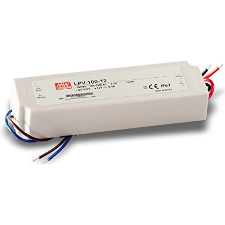 MEAN WELL LPV-100-12 Netzteil 100 W Weiß - Netzteile (100 W, 90-264 V, 102 W, 5%, 47-63 Hz, 85%)