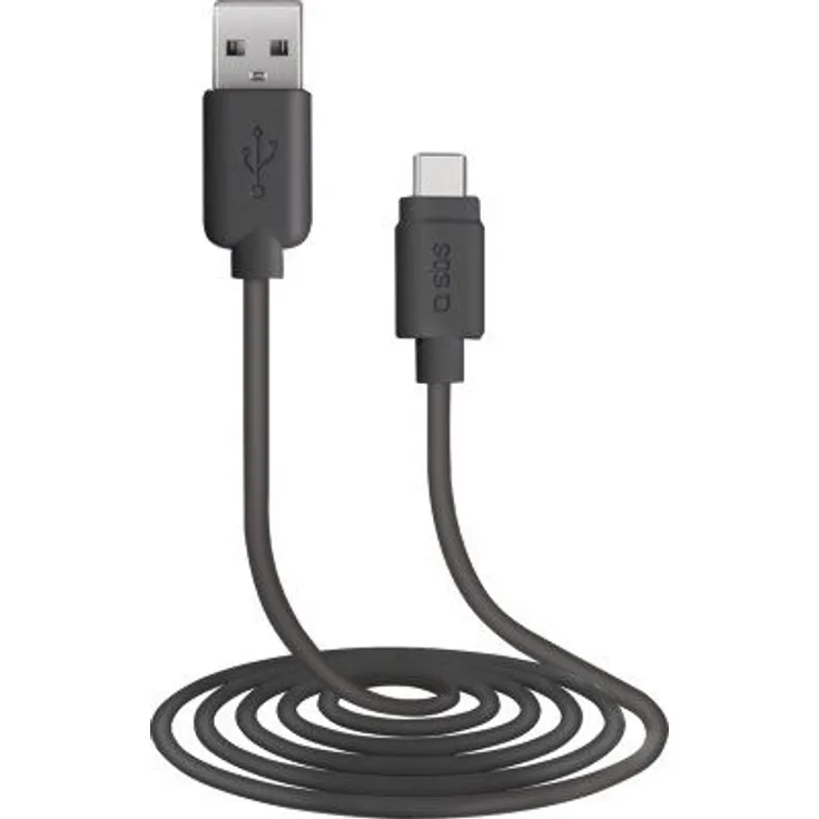 SBS USB Datenkabel mit USB Typ C-Anschluss (2 m), schwarz (TECABLETC220K)