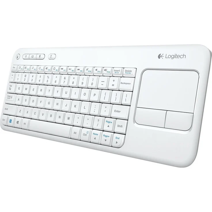 Logitech K400 kabellose Tastatur mit Touchpad (QWERTZ, deutsches Tastaturlayout) weiss – Bild 2