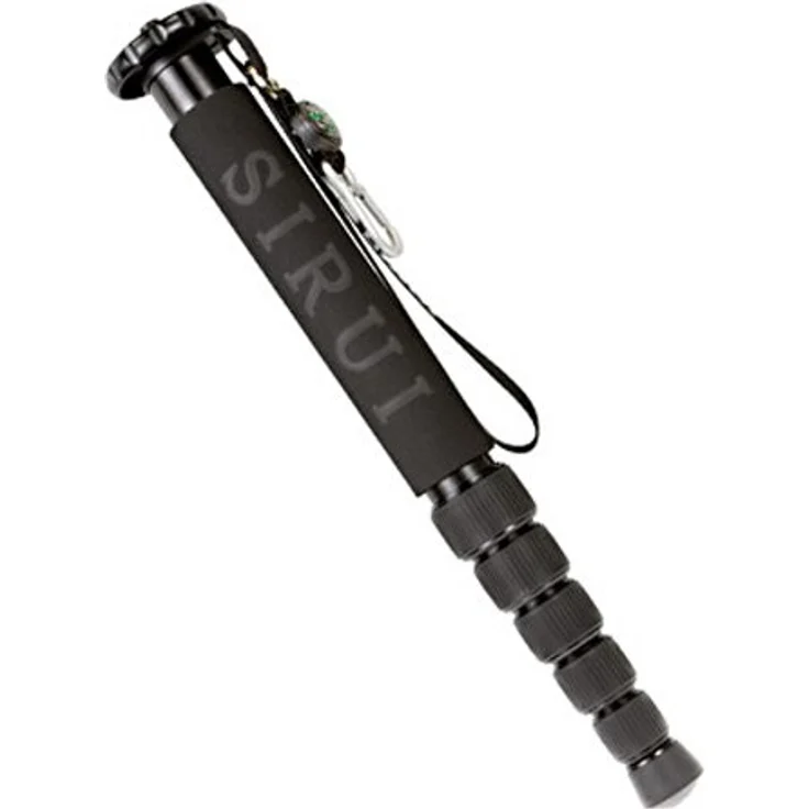 Sirui P-306 Einbeinstativ (Aluminium, Höhe: 155 cm, Gewicht: 0,56 kg, Belastbarkeit: 8 kg, mit Handschlaufe und Karabiner) schwarz – Bild 1
