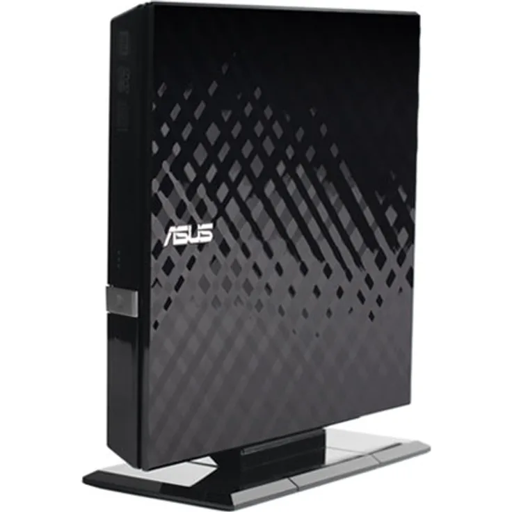 Asus SDRW-08D2S-U Lite externer Slim DVD Brenner (8x DVD±R, 6x DVD±R DL, 5x DVD-RAM, USB 2.0) inkl. Cyberlink Power2Go, Hochglanz Schwarz
