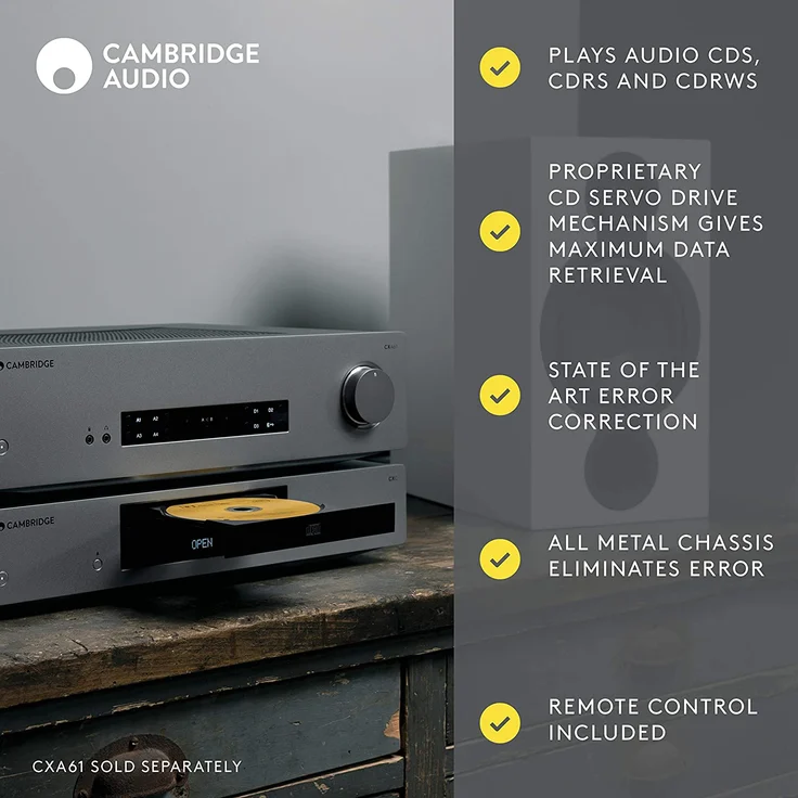 Cambridge Audio CXC – Hochwertiges CD-Laufwerk, HiFi-CD-Player (Lunar Grau) grau – Bild 3