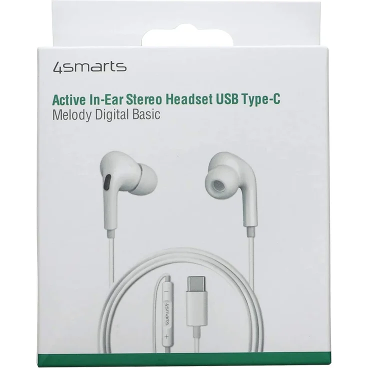 4smarts Aktives In-Ear Stereo Headset Melody Digital Basic USB Typ-C - Weiss – Bild 5