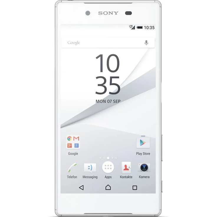 Sony Xperia Z5 Smartphone 13,21cm (5,2 Zoll) IPS-Display, 32GB interner Speicher, 3GB RAM, Android, Silber/Weiß – Bild 1