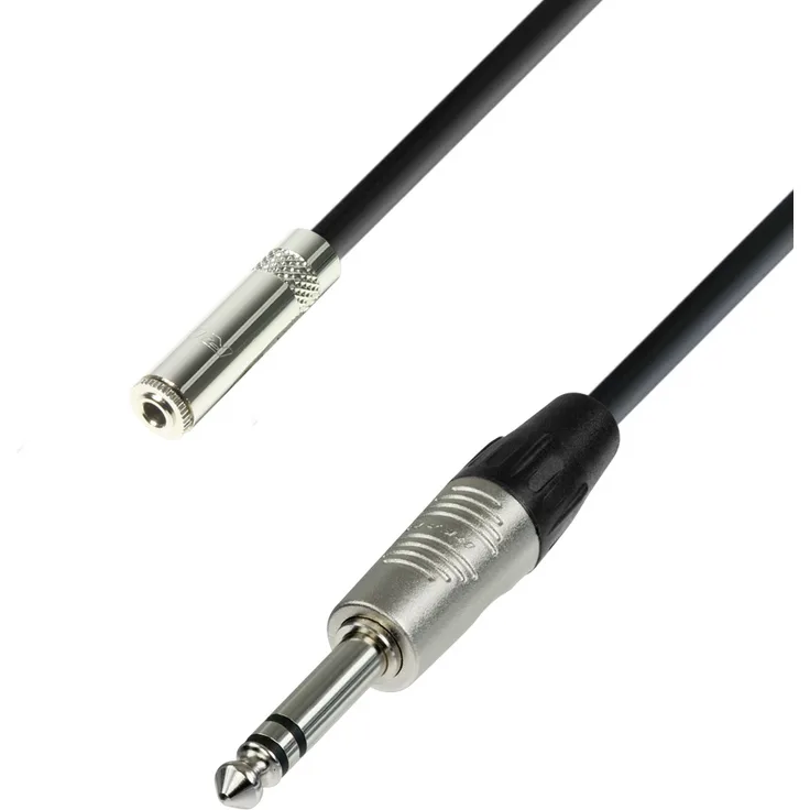 Adam Hall K4 BYV 0600 Kopfhörerverlängerung (3,5 mm Klinkenbuchse stereo auf 6,3 mm Klinke stereo), 6 m