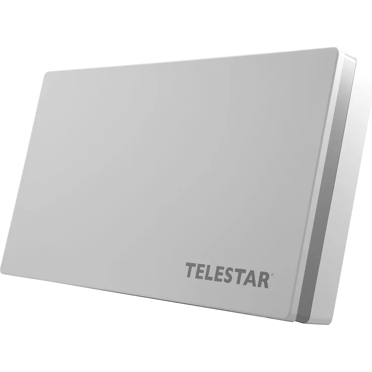 Telestar Digiflat 1 Single Sat Flachantenne für 1 Teilnehmer (LNB: 0,2dB, 33,7 dBi Gewinn, Fenster-Wand-Masthalterung, Kompass, Montagewerkzeug) weiß