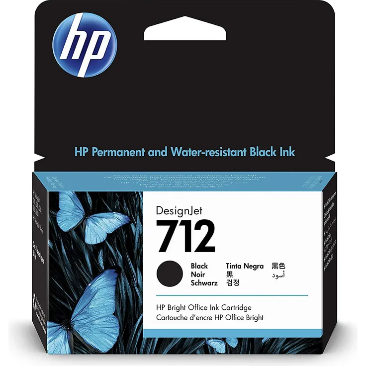 HP 712 - 38 ml - Schwarz - Original - DesignJet - Tintenpatrone - für DesignJet T210, T230, T650