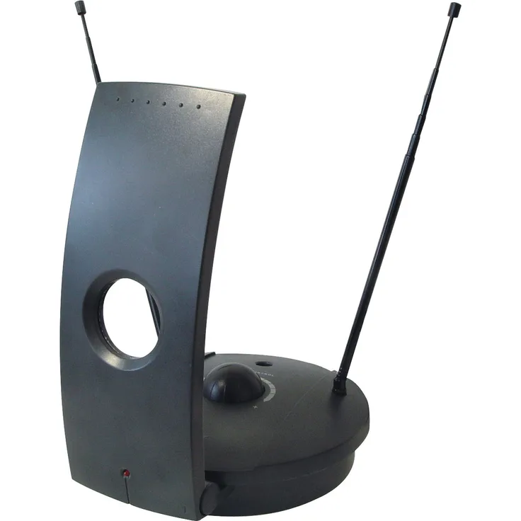 Transmedia FZ12L Fernseh-Zimmerantenne mit Verstärker (UHF-VHF +18-+22dB, 12V-230V-50Hz, Eingang für Hausantenne)