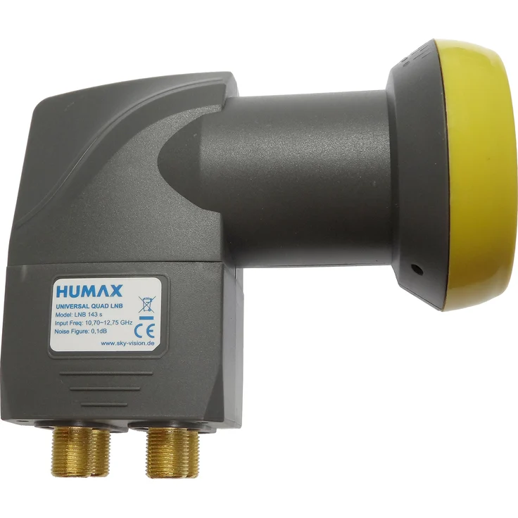 HUMAX Digital LNB 143s-B Quad Switch (Quad LNB, 4 Ausgänge, Wetterschutz, eingebauter Multischalter, 40 mm Feed) Rauschmaß 0,1 dB – Bild 1