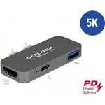 DeLOCK Mini Dockingstation für MacBook 5K, grau, Thunderbolt (USB-C), USB-A