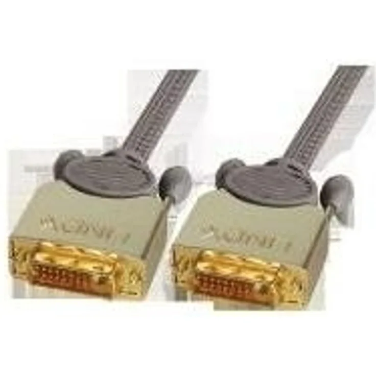 Lindy Gold - DVI-Kabel - Dual Link - DVI-D (M) - DVI-D (M) - 5,0m - Flügelschrauben (37144)
