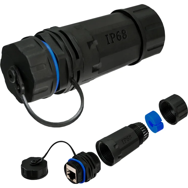 RJ45 Verbinder, CAT 6, IP68, short, Outdoor