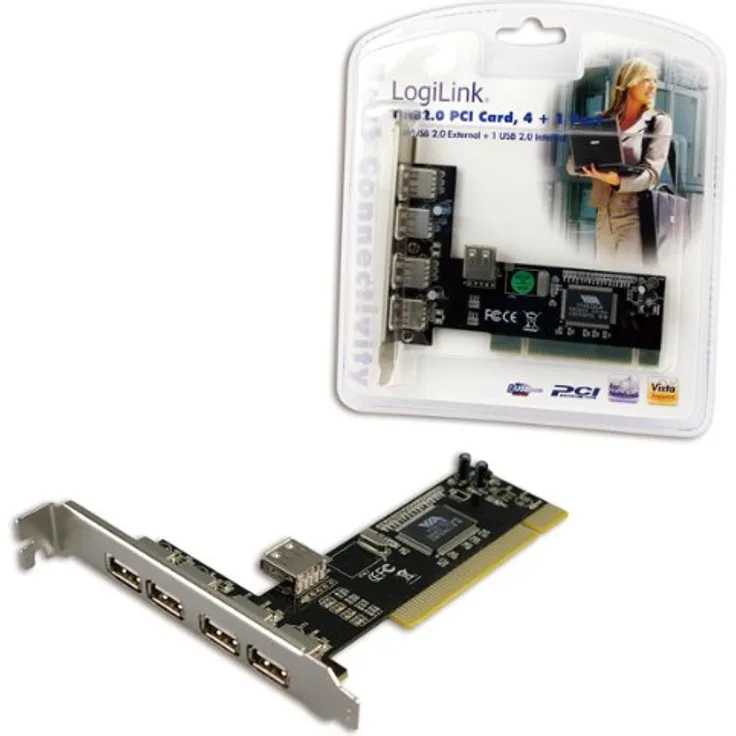 LogiLink PCI Schnittstellenkarte USB 2.0 4+1x