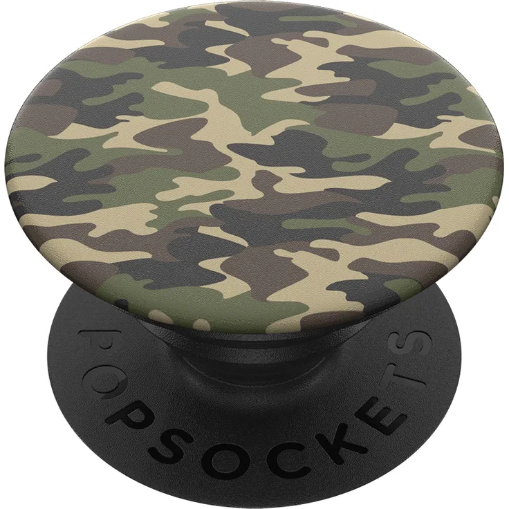PopSockets PopGrip - Ausziehbarer Sockel und Griff für Smartphones und Tablets mit einem Austauschbarem Top - Woodland Camo