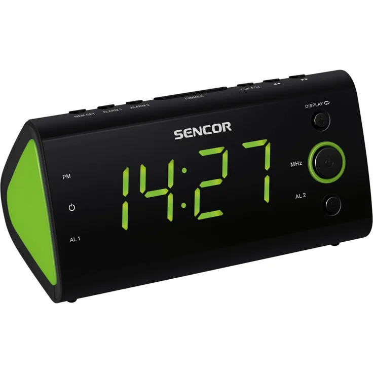 SENCOR SRC 170GN, Radiowecker (PLL-FM-Tuner, 3 cm (1,2 Zoll) LED-Display) grün