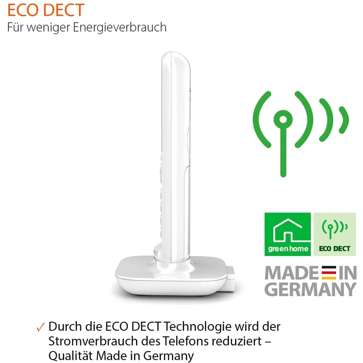 Gigaset CL390HX Universal Mobilteil, Design Telefon, geeignet für FRITZ!Box und HD Voice Freisprechfunktion, schnurloses DECT Telefon mit großem Grafik Display, Lucent White, VoIP-Telefon, weiß – Bild 6