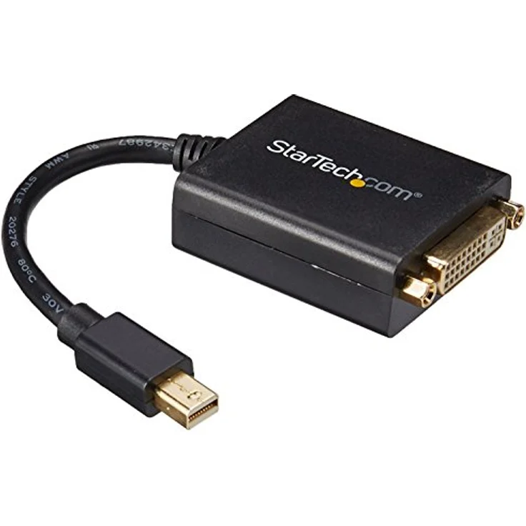 StarTech.com Mini DisplayPort auf DVI Adapter / Konverter (St/Bu) - DVI-Adapter - Mini DisplayPort (M) - DVI-I (W) - 10,2 cm - Schwarz (MDP2DVI) – Bild 1
