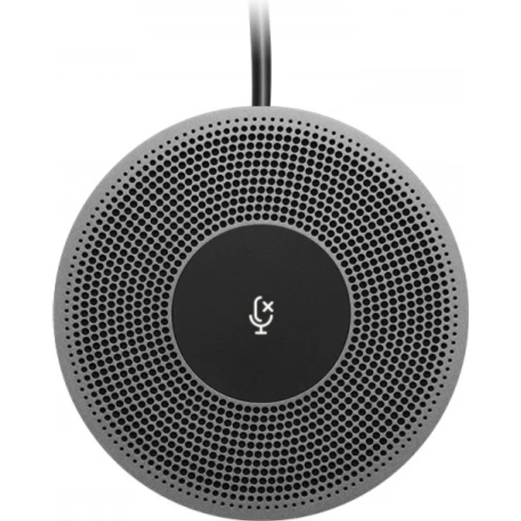 Logitech MEETUP Zusatzmikrofon, Breitband-Audio mit Rauschunterdrückung, Bluetooth, Stummschaltung, LED-Anzeigen, Kompatibel mit MeetUp Videokonferenz-Webcams, Für größere Meetingräume - Schwarz