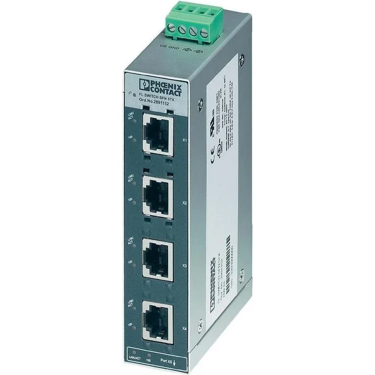PHOENIX CONTACT Industrial Ethernet Switch FL SWITCH SFNB 5TX, 2891001