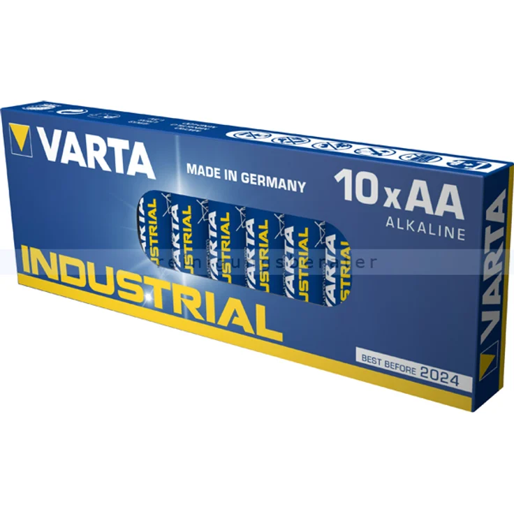 Varta Industrial Alkaline Batterien AA LR6 Batterie, 10 Stück – Bild 1