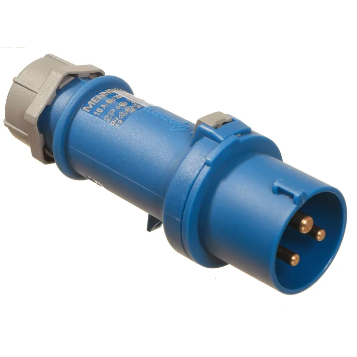 as - Schwabe E-Stecker Caravan – 230 V - 32 A Camping Stecker mit Schraubanschlüssen –Kompatibel für Wohnwagen und Wohnmobile – Ideal für den Außenbereich – IP44 – Made in Germany – Blau I 60590