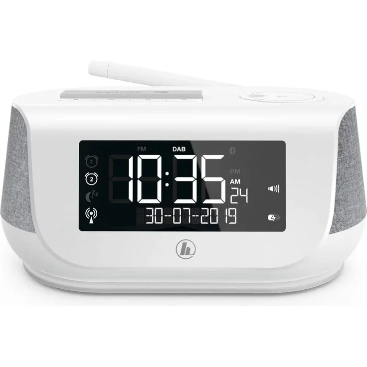 Hama DR36SBT 00054231 Radiowecker mit Bluetooth, LCD-Display, weiß