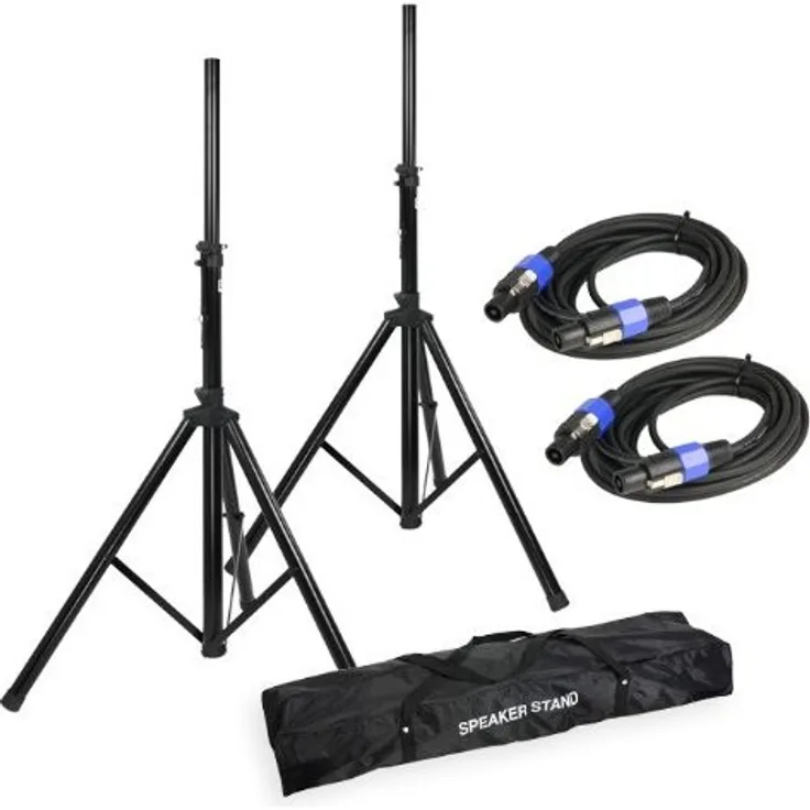 ah Stands SPS023SET2 Boxenständer Set 2 Boxenständer mit Tasche und SPKn Kabel