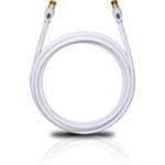 Oehlbach Transmission Plus - OFC Antennenkabel für TV und Radio - Koaxialstecker m/w, DVB-T2, HDTV, 4k & Ultra HD - weiß