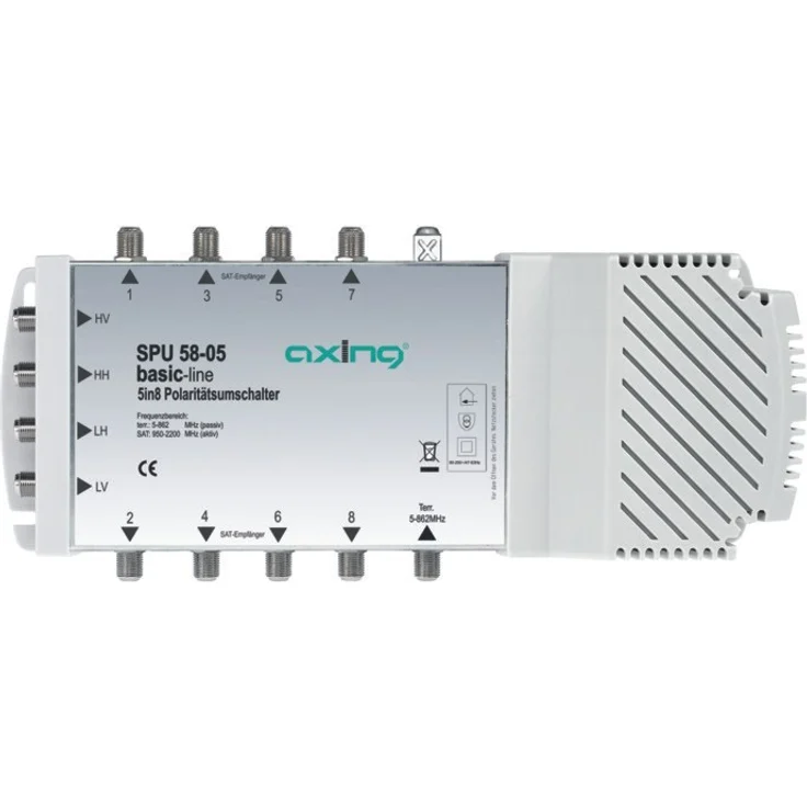 Axing SPU 58-05 Multischalter 5 in 8, SAT aktiv, Quad-tauglich (Schaltnetzteil) – Bild 1