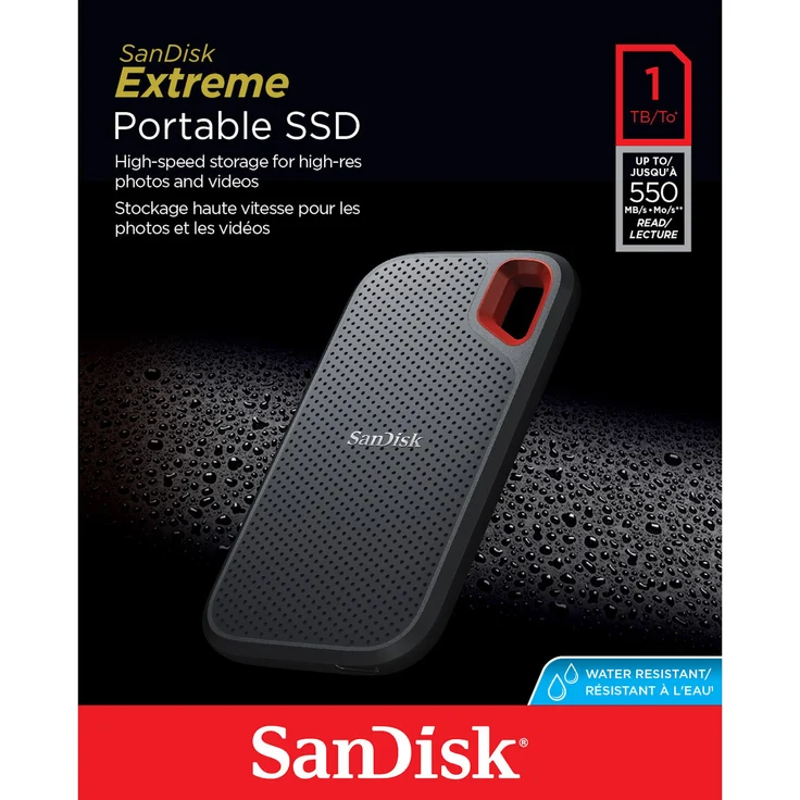 SanDisk Extreme - Solid-State-Disk - 1 TB - extern (tragbar) - USB 3.1 Gen 2 (USB-C Steckverbinder) - 128-Bit AES (SDSSDE60-1T00-G25) – Bild 5