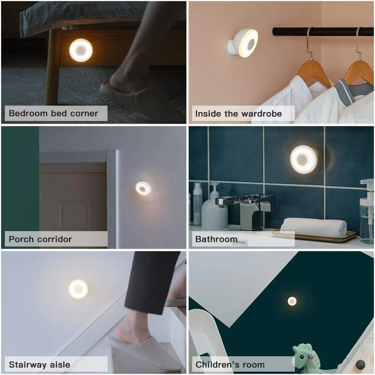 Xiaomi Mi Motion-Activated Night Light 2, Nachtlicht mit Bewegungssensor, Bewegungserkennung von 6 m Entfernung + 120° Erfassungsbereich, Warmweiß 2800 K, einstellbare Helligkeit, 360° drehbarer Kopf (MJYD02YL) – Bild 6