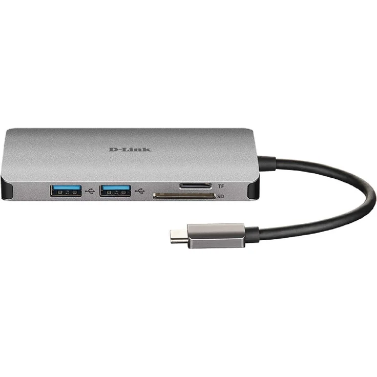 D-Link DUB-M810 8in1 USB C Hub USB C Adapter mit HDMI 4K und 1080p 2X USB3-USB2 Netzwerkanschluss 1Gbps SD- und microSD-Kartenleser, 1x USB C Lade-Daten bis 100W – Bild 1