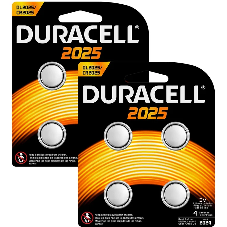 Duracell Specialty 2025 Lithium-Knopfzelle 3 V, 8er-Packung (CR2025 -DL2025) entwickelt für die Verwendung in Schlüsselanhängern, Waagen, Wearables und medizinischen Geräten – Bild 1