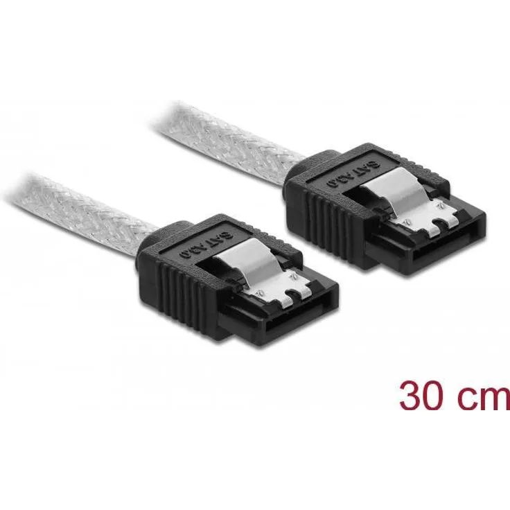 Delock SATA 6 Gb-s Kabel 30 cm transparent