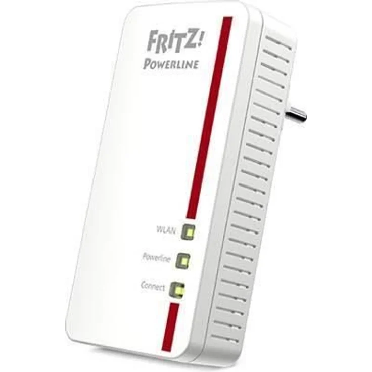 AVM Fritz Powerline 1260E Single-Adapter (1.200 MBit-s, WLAN-Access Point, ideal für Media-Streaming oder NAS-Anbindungen, deutschsprachige Version) weiß – Bild 1