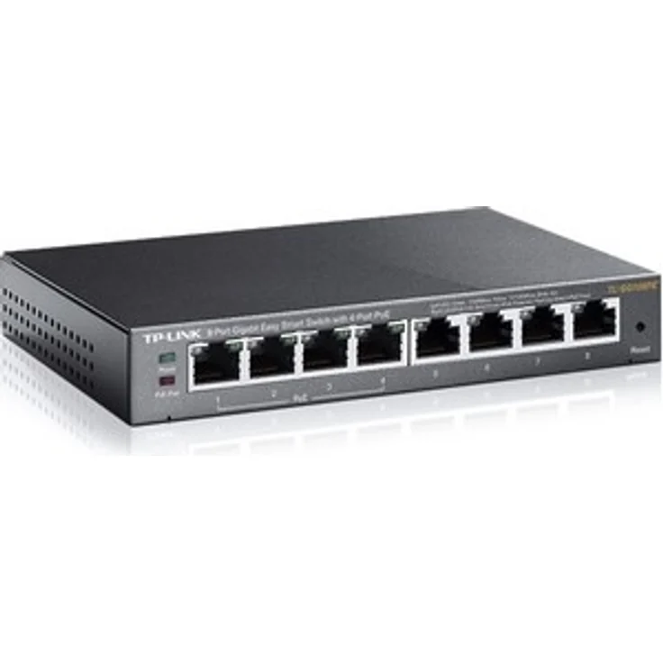 TP-Link TL-SG108PE 8-Port Gigabit-Netzwerk Easy-Smart-Switch (4 PoE-Ports, bis 2000 MBit-s, 16Gbit-s Switching-Kapazität, geschirmte RJ-45 Ports, Weboberfläche, VLAN, IGMP-Snooping, lüfterlos) – Bild 1