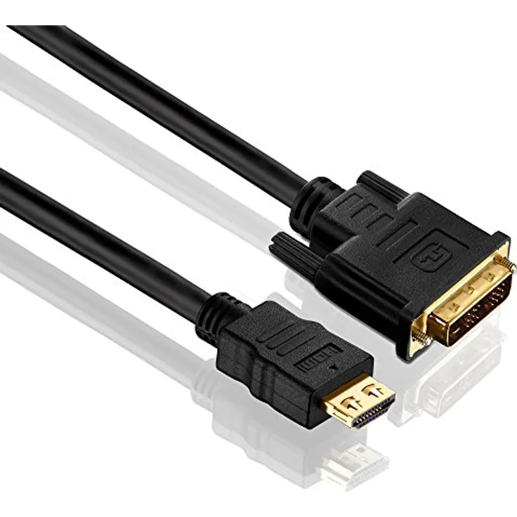 PureLink PI3000-010 HDMI auf Single Link DVI Verbindungskabel (2K FullHD (1080p), Ethernet), HDMI-A Stecker auf DVI-D Stecker (18+1), zertifiziert, 1,00m, schwarz