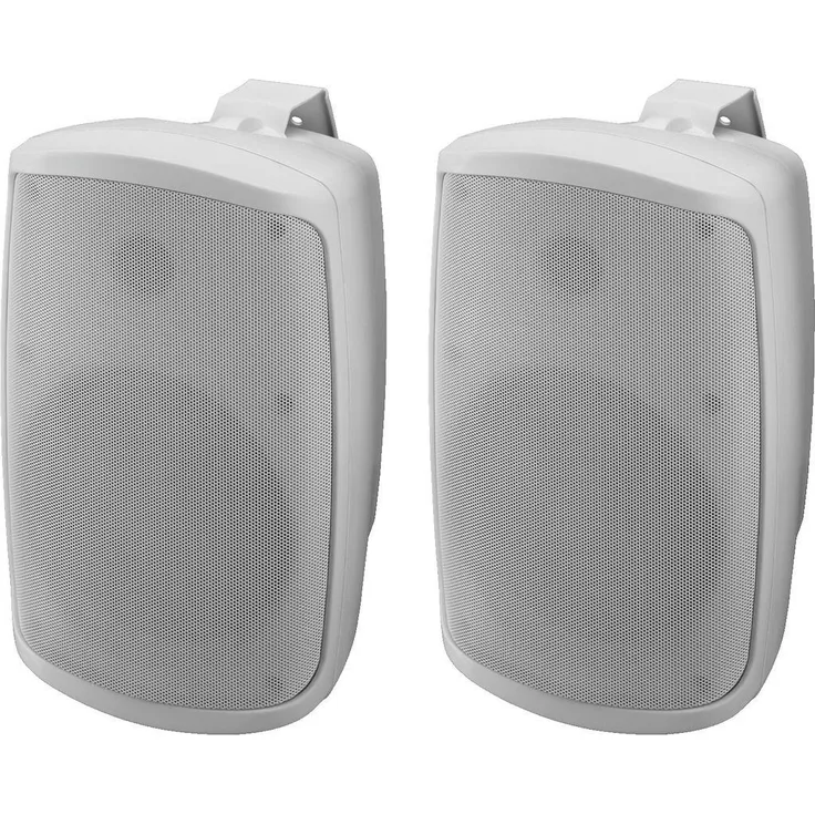 Monacor WALL-06SET-WS Aktives 2-Wege-Stereo-Lautsprecherboxen-System, 2 x 30 W
