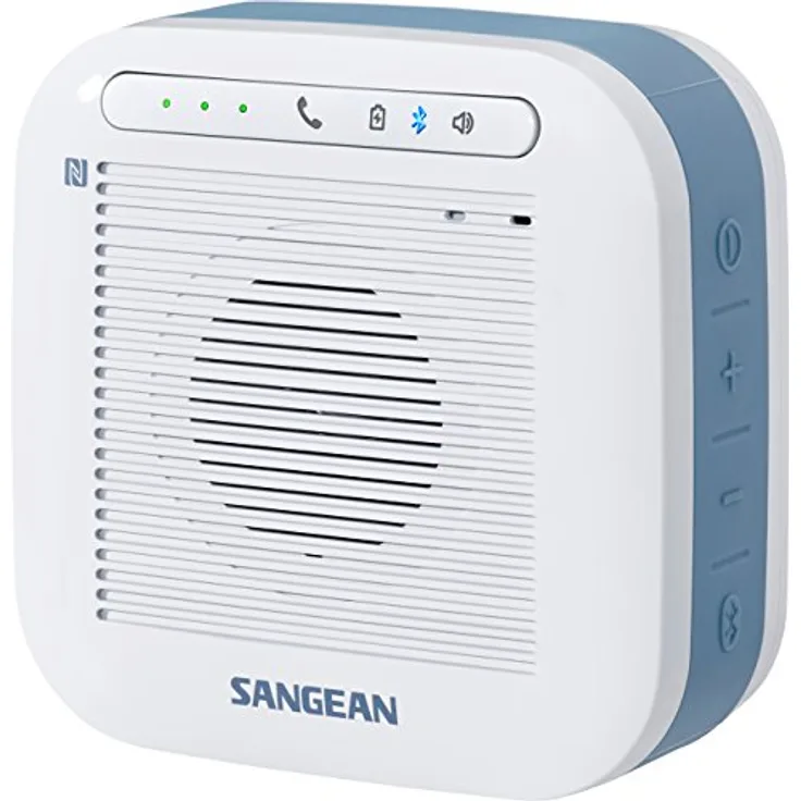 Sangean H-200 Tragbarer Bluetooth-Lautsprecher (Wasserdicht, Micro-USB, 5V, AUX-In) weiß-blau