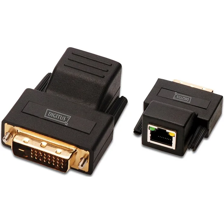 DIGITUS DVI Extender - Set (Sender-Empfänger) - bis zu 70 m Reichweite - UTP Patchkabel (Cat 5e-6) - Auflösung bis zu 1920x1200 Pixeln - schwarz