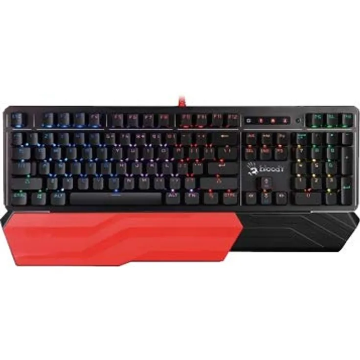 A4Tech Bloody B975 USB QWERTY Schwarz, Rot - Tastaturen (Verkabelt, USB, Mechanischer Switch, QWERTY, RGB-LED, Schwarz, Rot)
