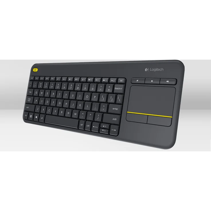 Logitech K400 Plus Kabellose TV-Tastatur mit Touchpad, 2.4 GHz Verbindung via Unifying USB-Empfänger, Programmierbare Multimedia-Tasten, Windows-Android-ChromeOS, Französisches AZERTY-Layout, schwarz – Bild 1