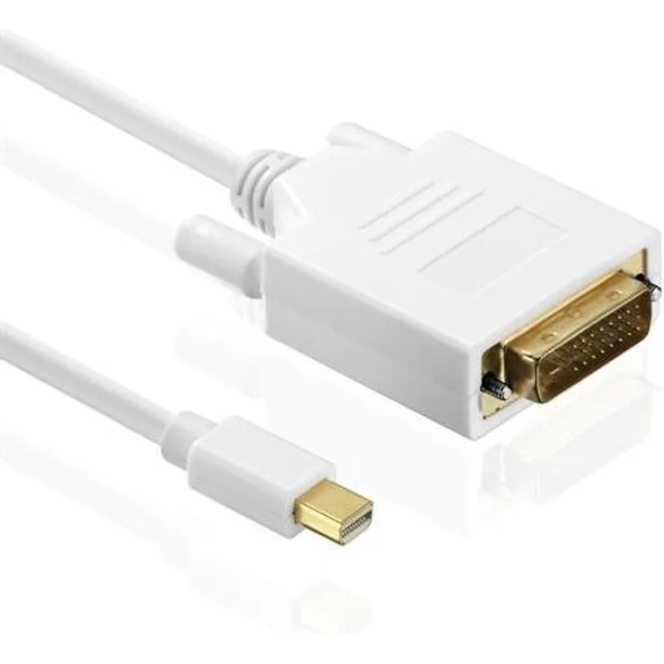 HDSupply DC040-015 DisplayPort-DVI Verbindungskabel (DisplayPort Stecker - DVI Single Link Stecker), vergoldete Kontakte, 1,50m, weiß