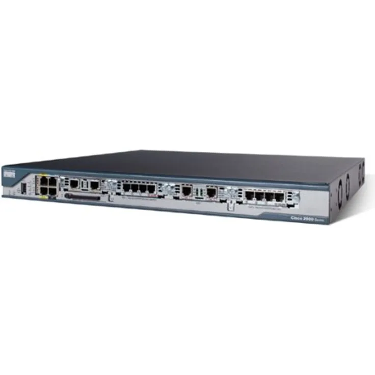 Cisco 2801 - Kabelrouter (Schnelles Ethernet, 10-100Base-T(X), 10,100 Mbit-s, 128-bit AES,192-bit AES,256-bit AES,3DES,DES, Cisco IOS, Schwarz, Blau, Edelstahl)