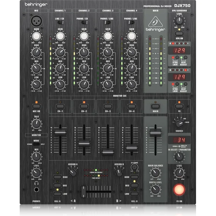 Behringer DJX750 Pro Mixer 5-Kanal DJ Mixer